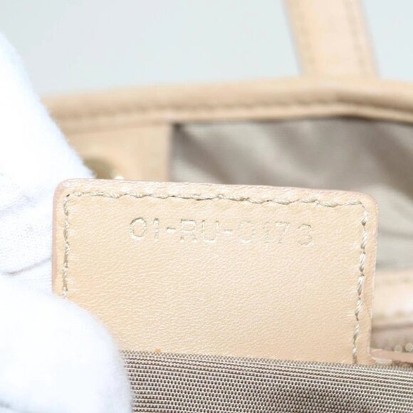 Christian Dior Lady Dior Canage Hand Bag Coated Canvas Cream Vanilla Auth yb647 - Picture 2 of 15